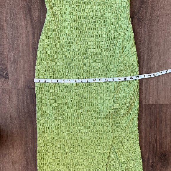 NEW Free People Beach Eleni Bodycon Maxi Cotton Blend Smocked Green Dress Sz L - Picture 9 of 14